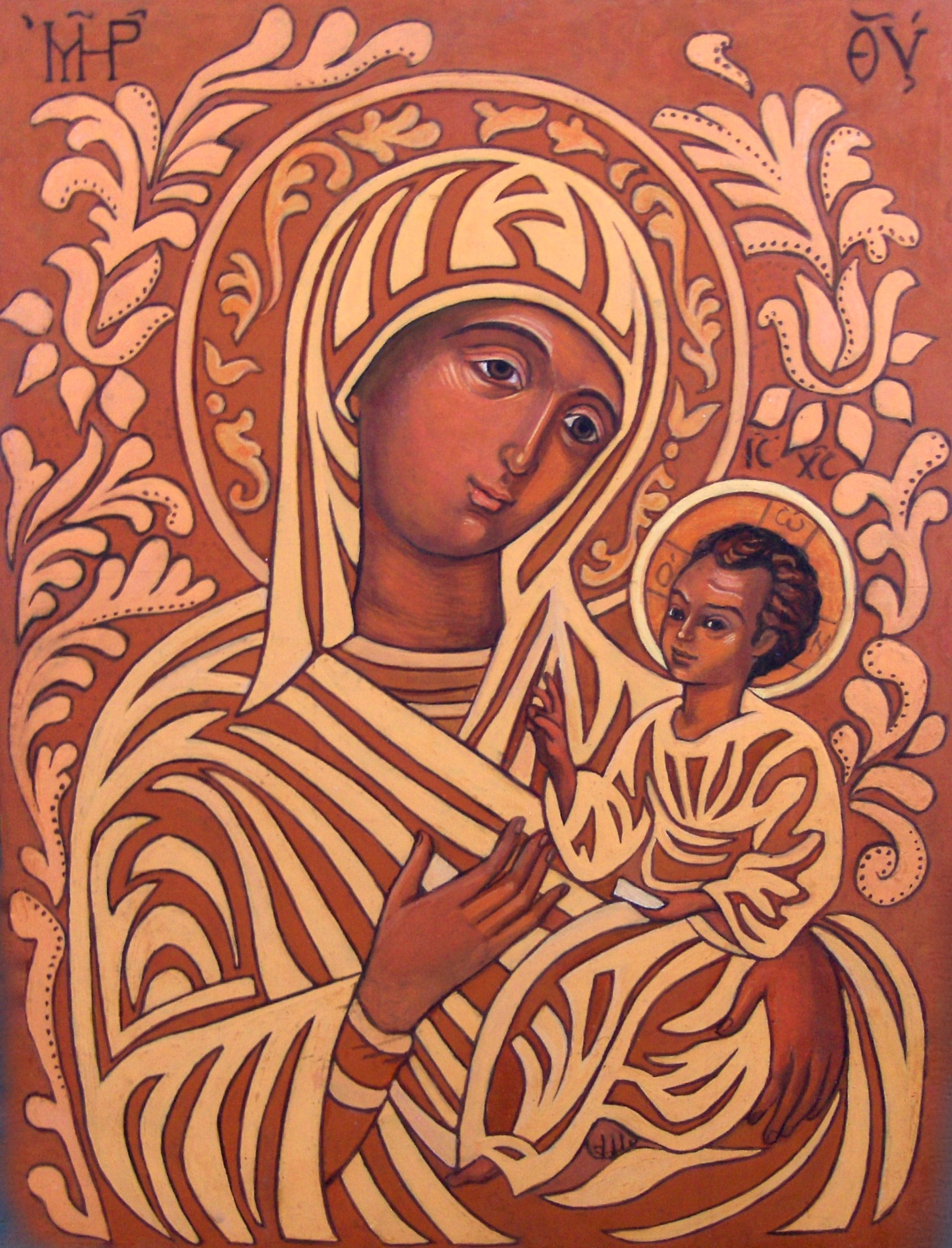 Myrtenmadonnan. Tempera på tre.